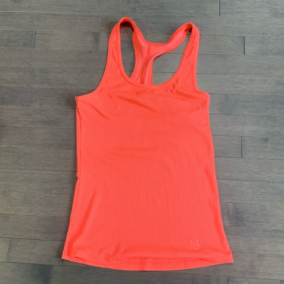 Bright Neon Pink Ribbed Under Armour Tank Top Women’s Size M - Picture 1 of 7